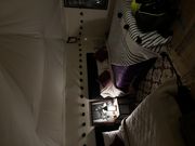 テントは鍵が壊れていて閉まりませんでした