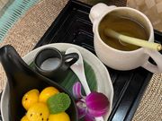 マッサージ後のデザートとお茶