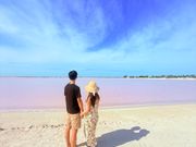 ピンクレイクにてガイドさんに撮っていただいた写真