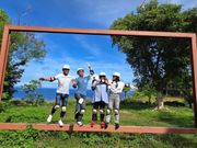 フォトフレームで記念撮影