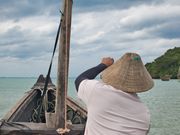 風が弱いときは息子さんが動力に