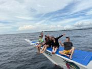 バンカーボートで記念撮影📸