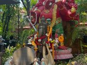 おしゃれカフェ近くの敷地　ゾウの神様