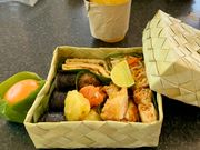 お弁当(春巻き、海苔巻きご飯　他)