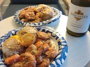 ガーリックシュリンプを冷やして置いたワインといただきました