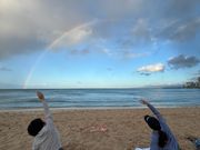 ヨガ中に虹が🌈