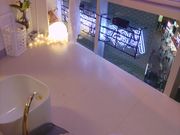 明洞の街並みを眺めながら優雅なフットバスです