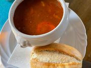 ノイシュバンシュタイン城でいただいたスープ。とても美味しかったです。