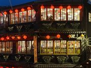 九份の夜景、人混みを避けて見ることが出来ました