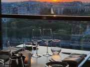 レストランから見た夕日