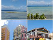 青い海と空、日差しの下のビレッジ