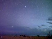 浜辺での星空