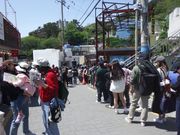 写真スポットの行列