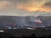 夕方のキラウエア火山