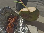 BBQ串+ココナッツジュース
