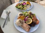 カジキ　牛肉　ガーリックシュリンプ