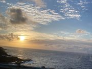 朝早いので朝日も綺麗に見えます