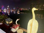 船上から夜のホーチミン夜景