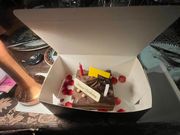 誕生日のためサービスしていただいたケーキ