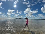 サンドバーを踏みしめながら