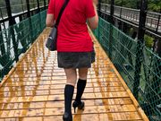 大雨の中ハイヒール