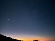 天体観測で見た星空と朝焼け