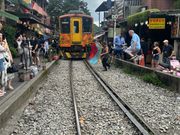 爛漫の時に電車が来ました！