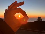 標高4000メートルから見た夕日