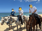 乗馬中の記念写真