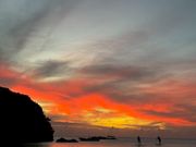 茜色の空を見ながらのsup