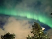 ホテルの上から見たオーロラ