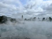 地熱見学の後に足湯