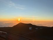雲海に落ちていく太陽、感動的でした
