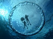 バブルリング越しの写真