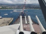 ミーズリー号からみたアリゾナメモリアル