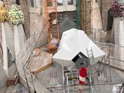 塔の上の、十字架の部分、作成中です！