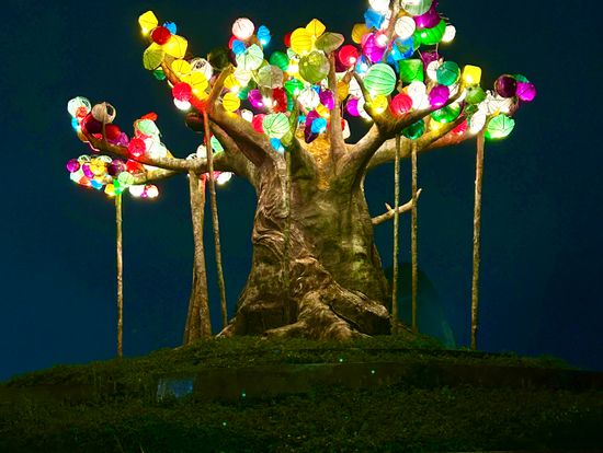 パーク中央のランタンツリー