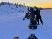 完走した犬ソリと。