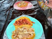 朝は屋台のタコス