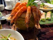 昼食の車海老が大きくて