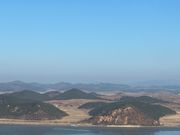 北朝鮮を眺める写真