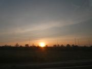 タイミングよく夕日が