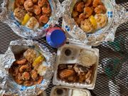 フリフリチキンとガーリックシュリンプ