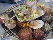 昼食の海鮮焼き