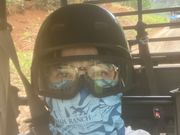 ゴーグルとスカーフ着用