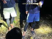 ヤシガニと4歳の息子の初対面