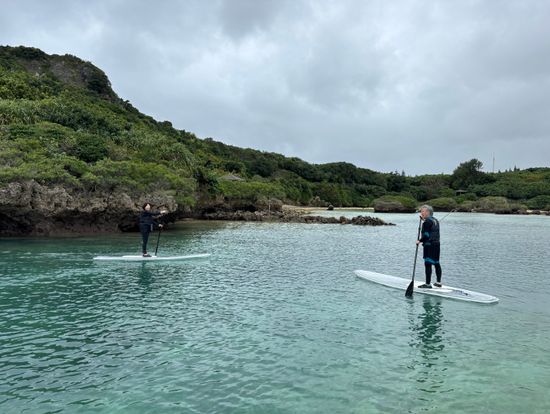 透明SUPで立ちポジション