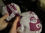 用意された朝ごはん（この他には水とジュースを一本ずつもらえました）