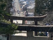 宮地嶽神社の階段から参道を撮影