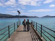 ビーチの桟橋でパチリ